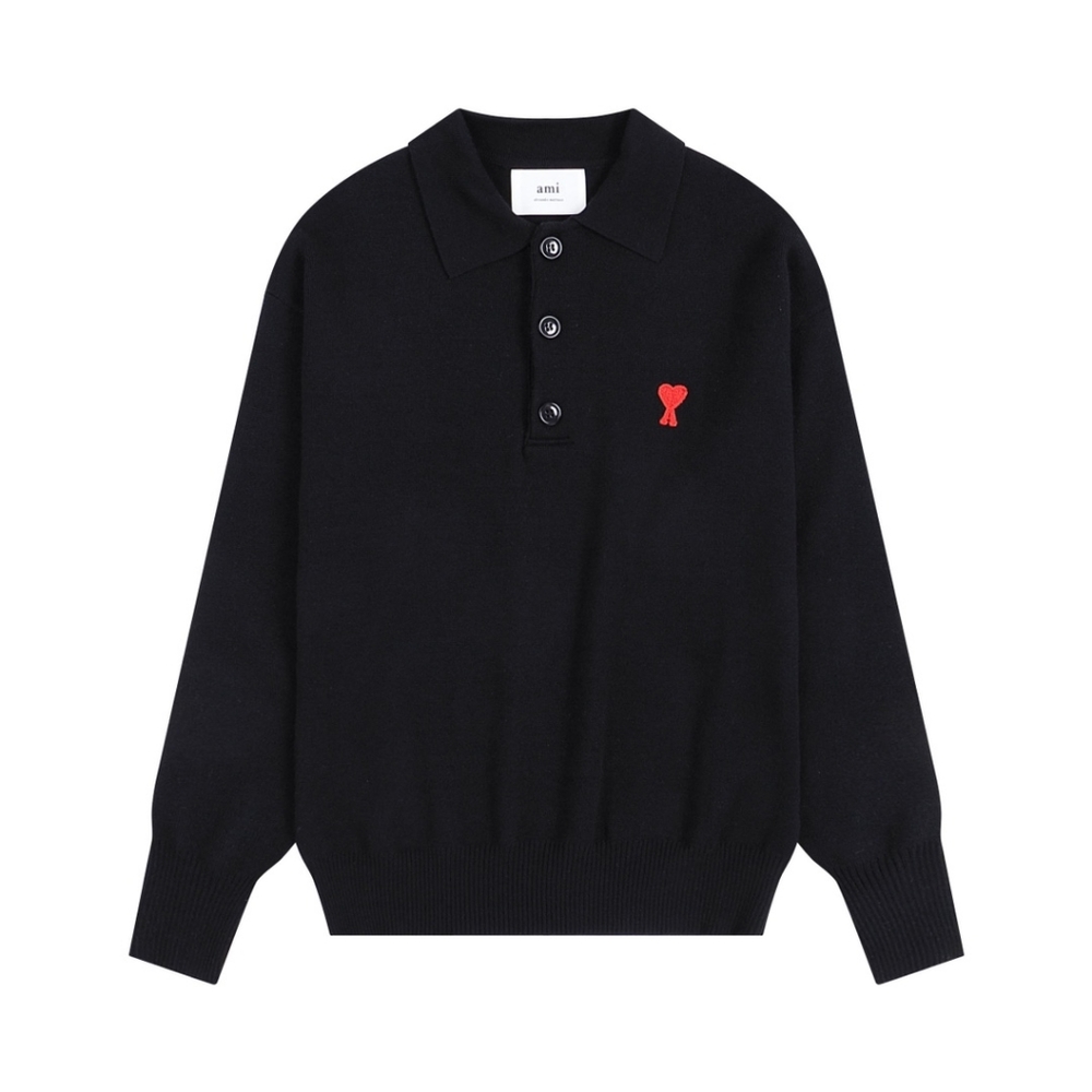 polo shirt with wool lapel